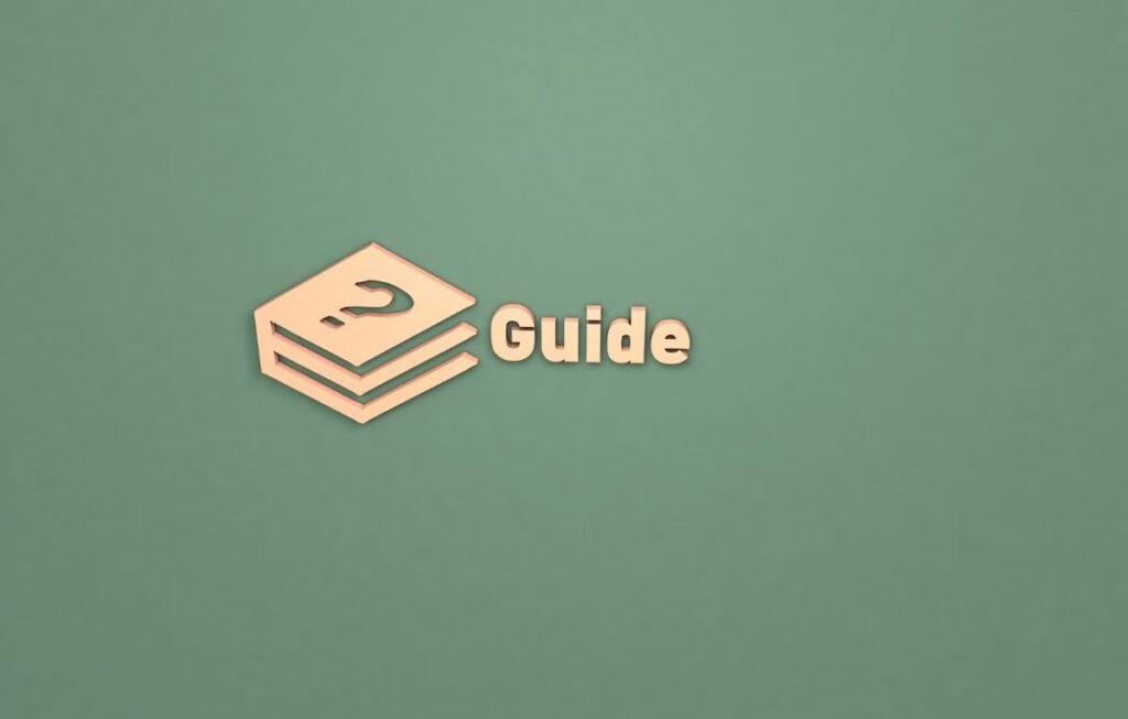 Graphic of a book icon with a question mark and the word “Guide” on a green background