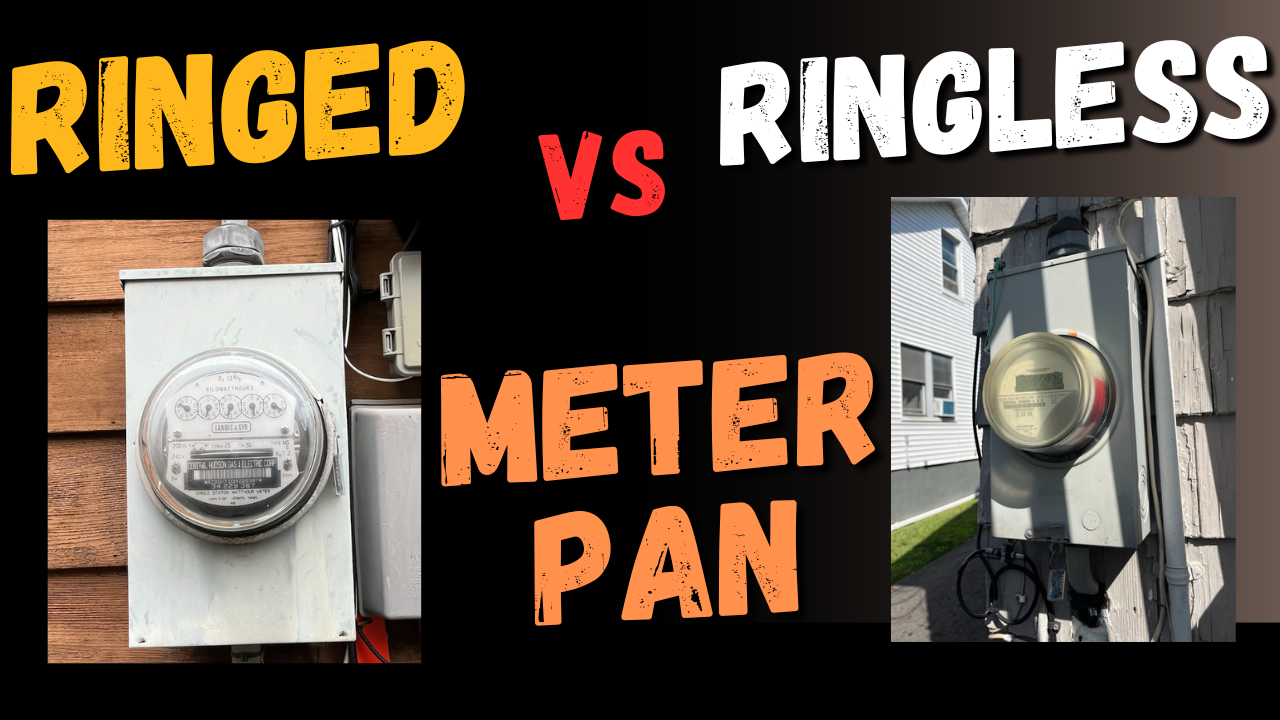 Ringed vs ringless meter pan comparison graphic